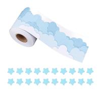 1 Rollo De Pegatinas De Cielo Azul Y Nubes Blancas, 20 Piezas De Azulejos De Estrellas Azules, Pegatinas De Decoración De Bordes De Tablones De Anuncios, Suministros De Decoración Para El Aula.