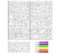 1 rollo de pintura con 6 lápices de acuarela, dibujo infantil, rollo de pintura para niños, rollo de papel para colorear, papel de dibujo grande, rollo de papel de pintura para niños pequeños