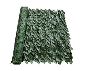 1 Rollo de Valla de Celosía Artificial con Hojas de Hiedra, Valla de Privacidad Artificial, Decoración de Hojas de Vid, para Exteriores, Jardín, Patio y Patio Trasero(Hoja verde, 0.5 x 3 m)