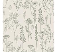 1 Rollo - Elegante Papel Tapiz Autoadhesivo Floral Verde, Diseño , Removible y Fácil de Instalar, 44Cm X 3/5/10M - para , Dormitorio, Renovación de Cocina y Actualizaciones de Decoración del Hogar