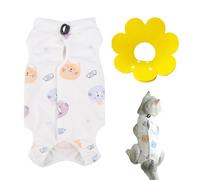 1 ropa protectora para gatos y 1 collar amarillo antifugas para mascotas, mono para gatos, accesorios para mascotas, ropa suave y cómoda para mascotas, collar ajustable para mascotas