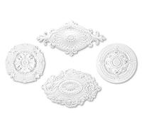 1 rosetón de PU - Ø 20 cm estuco para techo y pared, decoración interior - decoración de candelabros, muy robusto (R115)