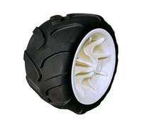 1 Rueda para carretilla, rueda sólida para carros de playa de poliuretano, neumáticos de goma completa antipanne, eje 25 mm, máx. 150 kg, 260 x 85 mm, negro-gris