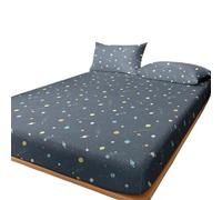 1 sábana Bajera Ajustable Mate con Estampado de Espacio Exterior, Funda Cama Estampada for Dormitorio, Ropa (sin incluir Fundas Almohada) para artículos domésticos(150x200cm)