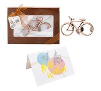 1 sacacorchos para bicicleta, 1 tarjeta de felicitación, decoración de bicicleta, sacacorchos de pared, sacacorchos de cerveza, regalo de bicicleta, sacacorchos multifunción