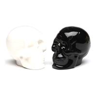 1 salero y pimentero de cer mica con forma de calavera en blanco y negro de Pacific Giftware