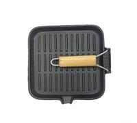 1 sartén plegable mango cuadrado parrilla cuadrada sartén mango plegable hierro fundido para freír en casa (20 cm)