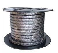 1 sello de empaque trenzado de grafito puro (3 x 3 mm a 6 x 6 mm) for válvulas y bombas, resistente a altas temperaturas y a productos químicos.(3x3*10m)