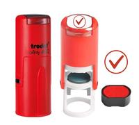 1 sello Trodat 4612 autoentintable, motivo marca, para registros y correcciones de profesores, 12x12 mm, sellos personalizados, sellos para profesores