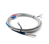 1 sensor de temperatura termopar de cable trenzado blindado KJ PT100 de 4 mm x 30 mm, 1 m, 2 m, 3 m, 5 m y 10 m for controlador de temperatura.(PT100 Type 1m)