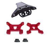 1 Set 144001 Part Front and Rear Shock Tower Board Set, Red & 1 Pcs 15-SJ04 RC Truck Spare Parts Front Bumper Block