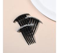 1 Set/3 piezas Peine de flequillo multicolor con diamantes de , Peine para coleta Dark System, Peine lateral, Estilo elegante de diamantes completos de lujo