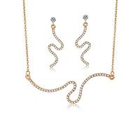 1 Set / 3Pcs Juego de Joyas de Serpiente Conjunto de aretes de Collar de Diamantes de imitación de aleación con Incrustaciones Forma única hará Que Las Personas Sean Diferentes Creativas y útiles Fas