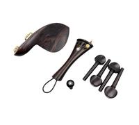 1 Set 4/4 Violin Natural Ebony Wood Parts Fittings Tailpiece Tuning Pegs Endpins Chin Holder accesorios violín (Color : Style 1)