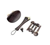 1 Set 4/4 Violin Natural Ebony Wood Parts Fittings Tailpiece Tuning Pegs Endpins Chin Holder accesorios violín (Color : Style 5)