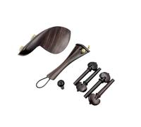 1 Set 4/4 Violin Natural Ebony Wood Parts Fittings Tailpiece Tuning Pegs Endpins Chin Holder accesorios violín (Color : Style 2)