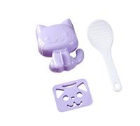 1 SET CAT Rice Ball Mold Sushi Making Kit, Kid Lunch Bento Accessories,Novel Rice Ball Maker Seaweed Embossed Board Sushi Mould Kit (Purple)