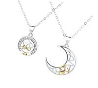 1 Set Couple Necklace with Pendant Graduation Present Him Her Comfortable Accessories for Special Occasions Skin Friendly Collarbone Jewelry