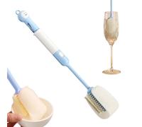 1 * Set di detergenti per spazzole per bottiglie Manico Lungo Multifunzionale Smontabile | Spazzola per Bottiglie | per Viaggio, Casa, Dormitorio, Contenitori da Cucina, Teiere e Tazze