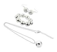 1 Set Disco Party Jewelry Necklace Bracelet of Earrings Chic Shiny Accessories Women for Anniversaries Weddings Birthdays and Dance Parties