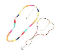 1 Set Double Layer Beaded Necklace Women Soft Bead Choker Lightweight Safe Jewelry Casual Wear Present for