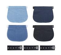 1 Set Extensores de Pantalón Embarazada, extensor de pantalon para embarazada cinturones elásticos para la cintura extensores de cintura instantáneos negros cinturones elásticos invisibles para hombre