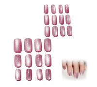 1 Set Eyes de gato Presione en las uñas Presiona mediana Presiona en las uñas Tapa completa en pegamento multipropósito reutilizable para mujeres decoraciones de de niñas, cuadrado encen