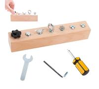 1 set Herramientas para niños pequeños, Juguete de aprendizaje de madera Junta ocupada, Junta de destornillador Establecimiento de actividades de destornillador Toys Montessori Habilidades básicas To