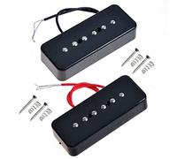 1 Set Pickups De Una Sola Bobina Puente Negro Negro/Amarillo Para Guitarra Eléctrica Set pastillas(Black)