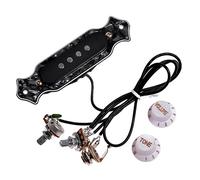 1 Set Pre- cableado De 4 Cadenas Single Bobinas Pickup Guitar Sookup Pickup Arnés Con Tonos De Volumen Potes De Perillas Set pastillas(Black Pearl)