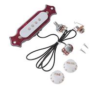 1 Set Pre- cableado De 4 Cadenas Single Bobinas Pickup Guitar Sookup Pickup Arnés Con Tonos De Volumen Potes De Perillas Set pastillas(Crimson)