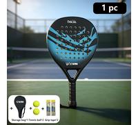 1 Set, Raqueta de Padel de Tenis de Fibra de Carbono, 2 Pelotas de Tenis, 2 Overgrips para Raqueta y 1 Bolsa de Almacenamiento, Equipo de Entrenamiento para Deportes al