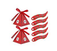 1 Set Tree Pattern Pyramid Candy Box Chocolate Gift Boxes for Christmas Party (red)