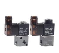 1 solenoide 2V025 de mejor calidad, 2V025-08 3V1-06, válvula de compresor, normalmente cerrada, CA 110 V/220 V, CC 12 V/24 V.(3V1-06 AC220V)