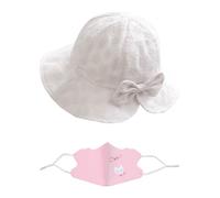 1 Sombrero con Lazo, 1 Máscara De Protección Solar, Sombrero para El Sol De ala Grande, Sombrero De Pescador Dulce, Sombrero para El Sol De Verano para Niños, Kit De Protección Solar