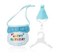 1 sombrero de cumpleaños para perros y 1 servilleta de saliva para perros, sombrero de fiesta para mascotas, accesorio para fiesta de cumpleaños, juego de decoración de cumpleaños para mascotas,
