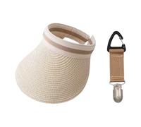 1 Sombrero De Paja Y 1 Clip De Sombrero, Breitkremp -Sun Hat, Simple Sombrero De Playa, Protección Solar Al Aire Libre.