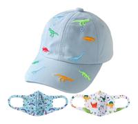 1 Sombrero para El Sol De Dinosaurio, 2 Piezas De Máscara De Protección Solar, Sombrero para El Sol para Niños, Juego De Protección Solar para Exteriores para Niños