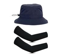 1 Sombrero Para El Sol Liso, 1 Par De Mangas, Sombrero Para El Sol De Verano, Sombrero De Pesca De Secado Rápido, Sombrero De Caza, Sombrero Para El Sol Transpirable Y Cómodo, Montañismo