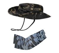 1 Sombrero para El Sol para Hombre, 1 Par De Mangas, Sombrero De Jungla para Hombre, Sombrero para El Sol De Camuflaje, Sombrero para El Sol De Verano