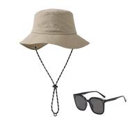 1 Sombrero para El Sol Plegable, 1 Par De Gafas De Sol, Sombrero De Pesca De Verano, Sombrero De Playa De Color Sólido, Sombrero De Protección Solar Transpirable Y Cómodo