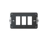 1 soporte de 3 módulos/plazas, compatible con BTicino Magic, caja 503, fabricado en tecnopolímero de alta calidad, compatibles con las placas y los módulos originales