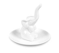 1 Soporte De Anillo De Elefante, Plato De JoyeríA Tridimensional De CeráMica, Plato De JoyeríA De Anillo De Elefante, Soporte De Anillo Para Sala De Estar, Dormitorio, DecoracióN Del Hogar (Blanco)