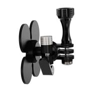 1 soporte de cámara deportiva de 3 garras con base adhesiva flexible, cabezal de bola de 17 mm y capacidad de carga de 300 g para superficies curvas, soporte de cámara a prueba de golpes para ciclismo