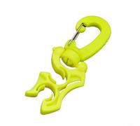 1 soporte de manguera de buceo con clip giratorio para medidor regulador de gestión segura, nailon resistente al desgaste para deportes subacuáticos, negro (amarillo fluorescente)