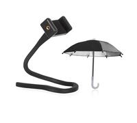 1 soporte negro para teléfono móvil, 1 paraguas, soporte para cochecito de bebé, accesorios para teléfono móvil, soporte para bicicleta, soporte práctico y flexible
