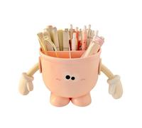 1 soporte para bolígrafos de ojos grandes y caja de almacenamiento de escritorio para estudiantes con gran capacidad, diseño de pie pequeño, soporte para bolígrafos de ojos grandes