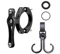 1 soporte para botellas de agua para bicicleta, con 1 gancho giratorio doble, soporte universal para botellas de agua (negro)