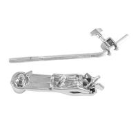 1 soporte para cencerro, clip de extensión de cencerro, metal plateado, barra de conexión de tambor doblada