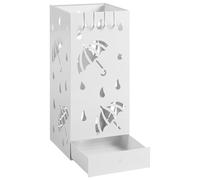 1 soporte para paraguas, diseño cuadrado, de metal con bandeja extraíble para recoger agua, ganchos, con un de paraguas, 20 X 49 X 20 cm, disponible y antracita